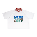 Contrast Lapel Collar Boxy T-Shirt